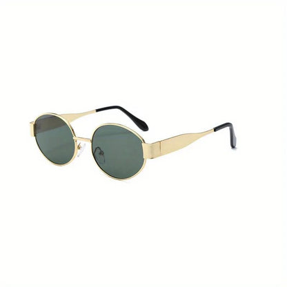 New Oval Sunglasses for Women Men Trendy Metal Frame Sun Glasses Classic Shades