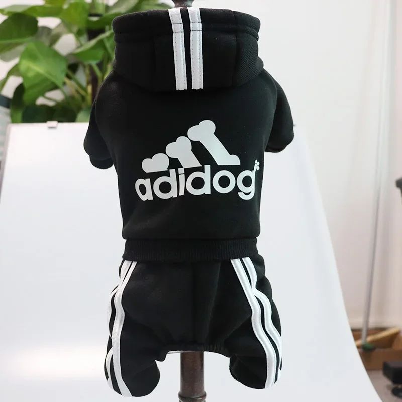 Roupas de inverno para cães pequenos Moletom Adidog para cães Macacão de lã para cães de raças pequenas Moletom esportivo para filhotes Macacão de 4 patas para cães