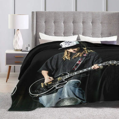 Tom Kaulitz Flannel Blankets Quality Super Soft Songwriter Guitar Throw Blanket Autumn Travelling Couch Chair Print Bedspread