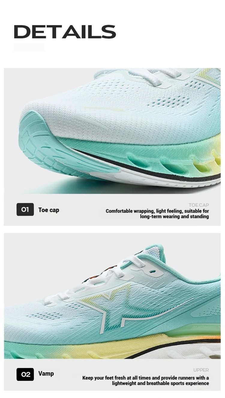 Xtep Reactive Coil 12.0 Running Shoes Male's 2025 Summer Elasticity Sports Shoes Rebound Cushioning Sneakers 975219110045