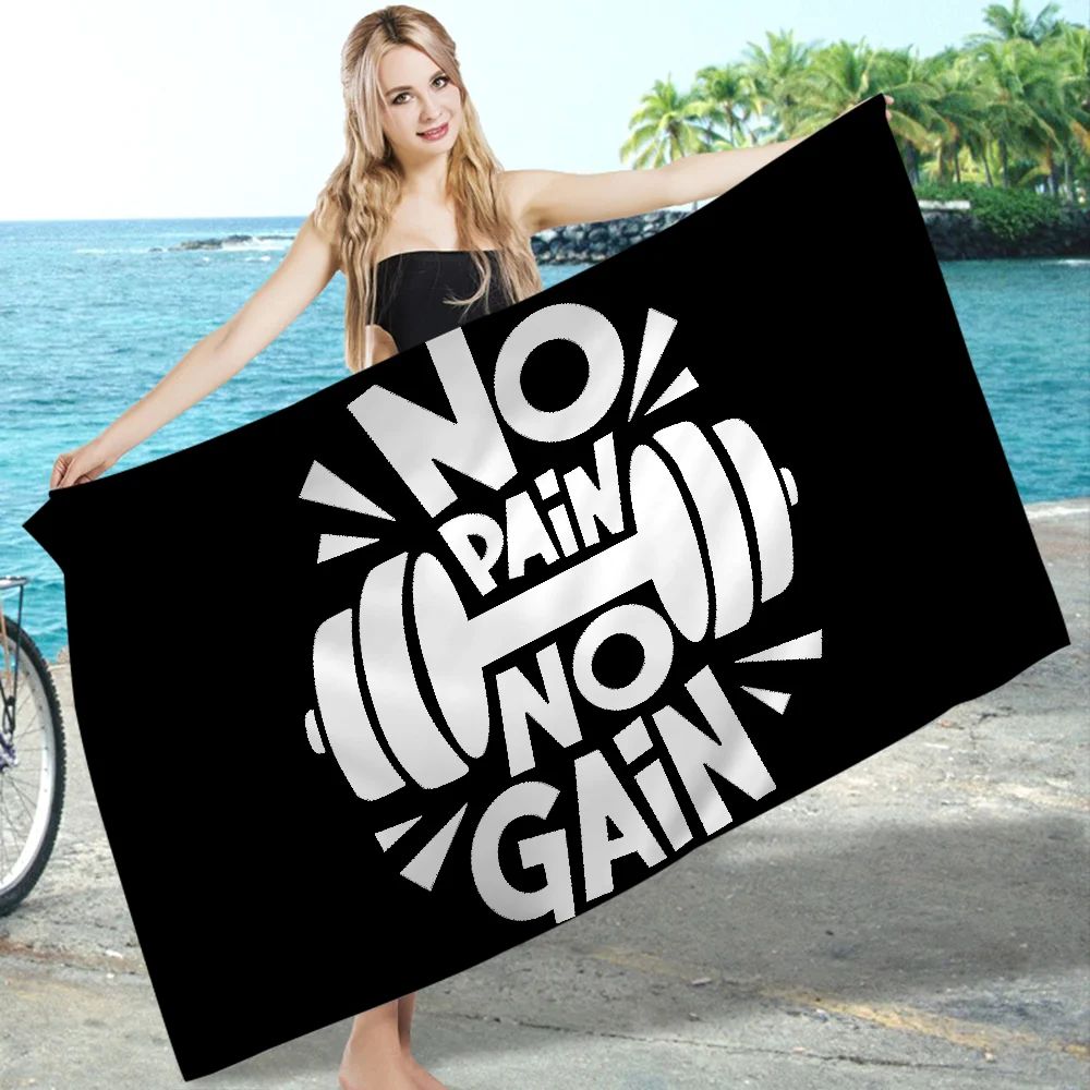 No Pain No Gain GYM Towel Microfiber Beach Towel Absorbent Quick dry Soft Yoga Swimming Resort Mountain Climbing Towel