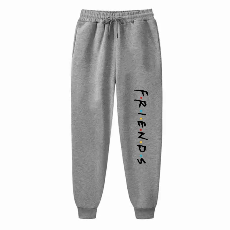 Womens Casual Loose Long Pants Outdoor Fashion Friends Letter Printed Trousers Spring Autumn Winter Fleece Sports Sweatpants