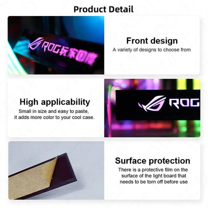 Painel Lateral FREEZEMOD Mini VGA com Luz 5V 3PIN A-RGB Placa Gráfica Luminosa Placa de Identificação Painel de Luz Decorativo para Gabinete PC AURA SYNC