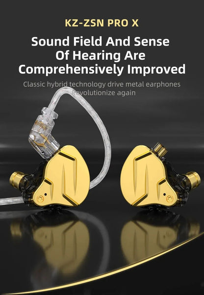 NEW KZ ZSN PRO X 1BA 1DD Hybrid Drive HIFI Metal In Ear Earphone Sport Noise Cancelling Earbud Headsets KZ ZSX ZSNPROX EDXPRO