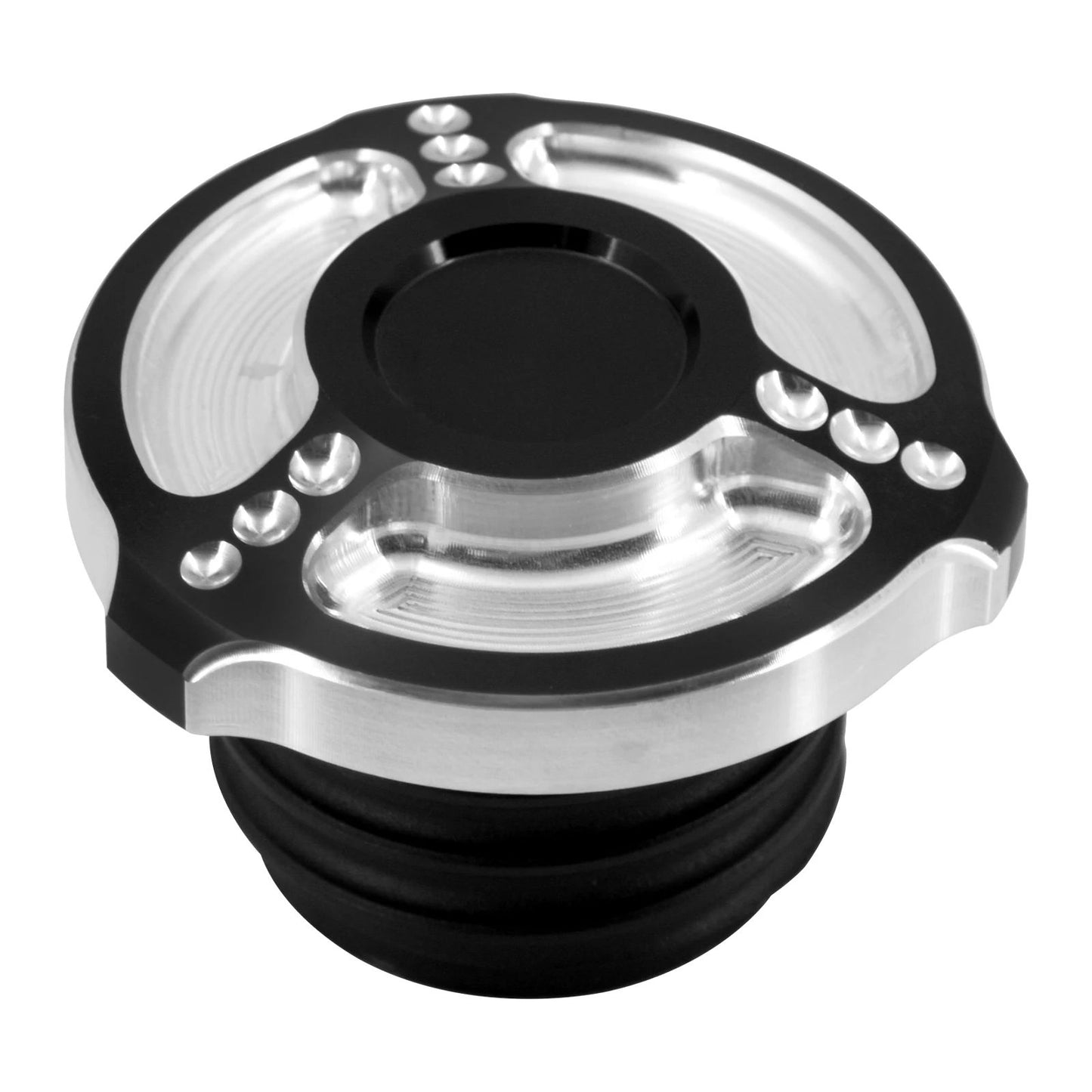 Tampa de combustível/óleo cromada preta para motocicleta Harley Sportster 883 1200 XL XR Iron Dyna Touring Softail FLHR