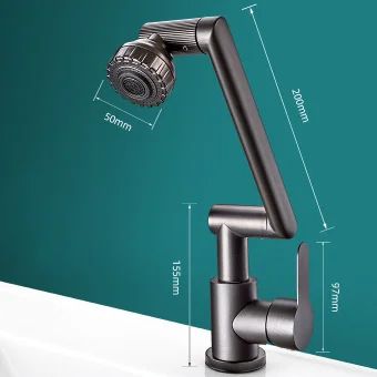 Torneira Inteligente para Banheiro Cozinha 1080° Giratória Multifuncional à Prova de Respingos Misturador de Bancada Quente e Fria Acessório