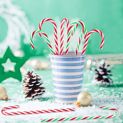 20pcs Christmas Candy Canes Acrylic Xmas Tree Hanging Crutch Pendant New Year  Party Home Decoration Ornaments Gifts