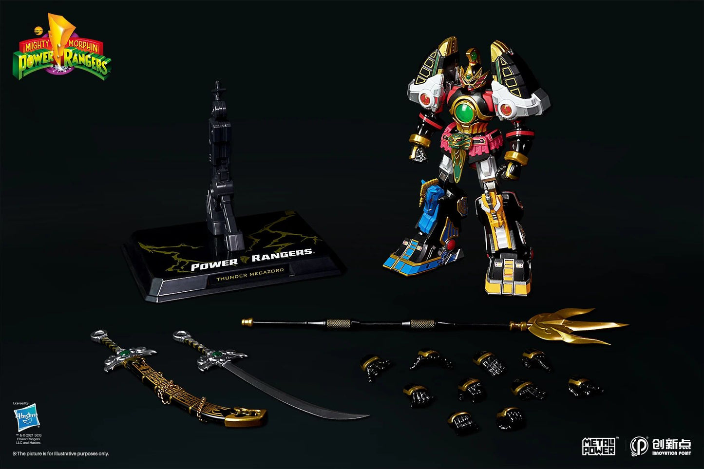 Boneco Articulado de Liga Leve Power Rangers Thunderzord Raptorzord em Estoque