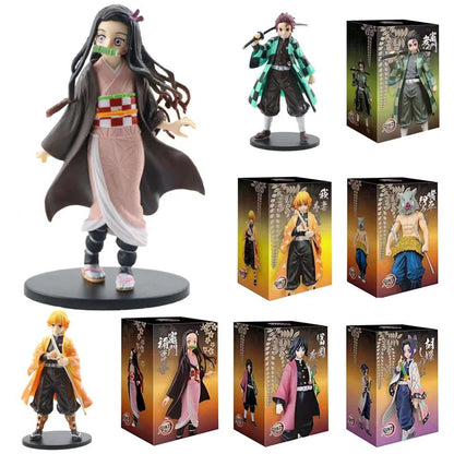 Anime Demon Slayer Kimetsu no Yaiba figura Kamado Tanjirou Boneco de Ação Agatsuma Zenitsu Nezuko Guerreiro PVC Modelo Brinquedos
