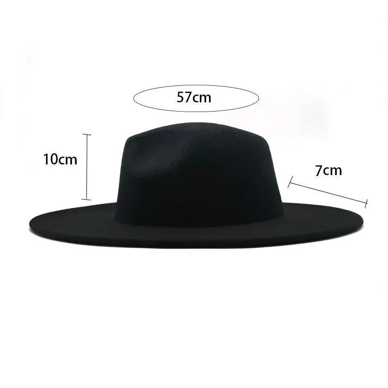 Chapéu Fedora de Feltro de Lã Novo para Mulheres e Homens, Elegante para Outono Inverno, Chapéus de Inverno para Senhoras e Cavalheiros, Casamento, Igreja, Jazz, 55-60CM Gorros