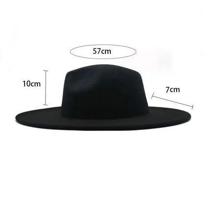 Chapéu Fedora de Feltro de Lã Novo para Mulheres e Homens, Elegante para Outono Inverno, Chapéus de Inverno para Senhoras e Cavalheiros, Casamento, Igreja, Jazz, 55-60CM Gorros