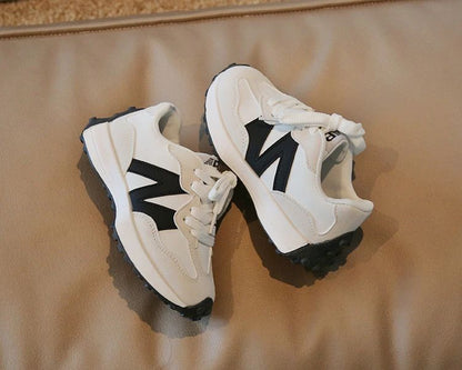 Children's Spring New Leather Upper Sneakers Kids Non-Slip Casual Shoes Boys Girls Soft Sole Students Tennis Toddler Sport Shoes