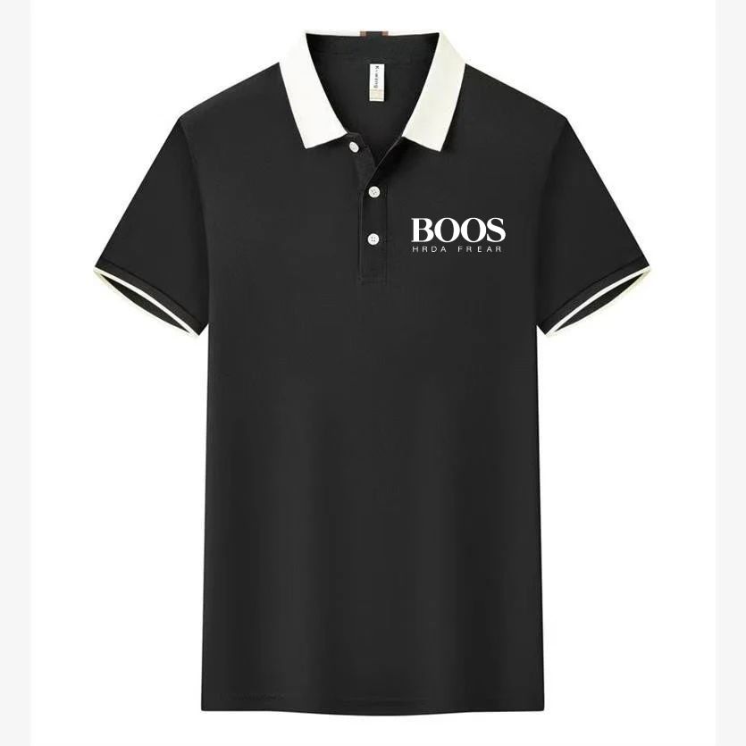 Men's New Embroidered Business Casual Short Sleeved Polo Shirt, Fashionable Short Sleeved Comfortable Breathable Top