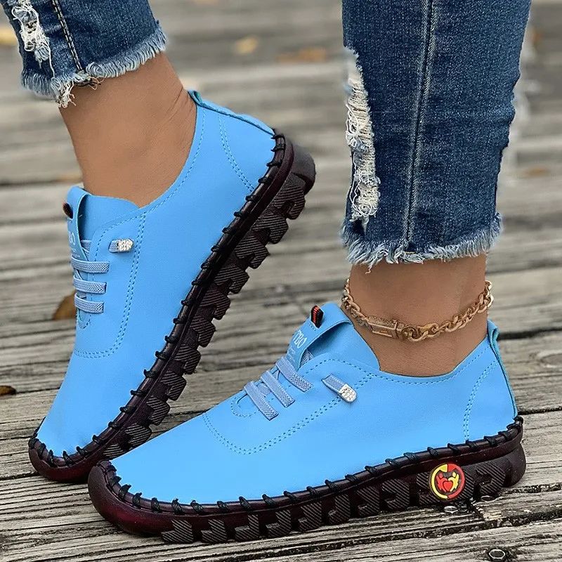 Sneakers Women Shoes Loafers Lace Up Leather Flat New Spring 2023 Casual comfortable Mom Shoe Mujer Zapatos Chaussure Femme