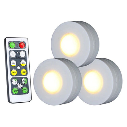 Luzes de LED Sem Fio com Controle Remoto Dimerizável a Pilha para Cozinha, Armário e Guarda-Roupa