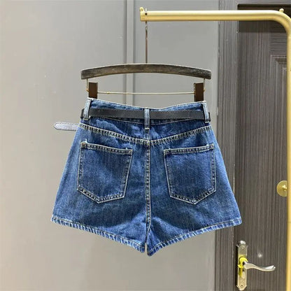Spring Summer 2025 New Korean Fashion High Waist Denim Short Skirt Women Clothing Trend Sexy Pocket Slim A-line Skirt Female