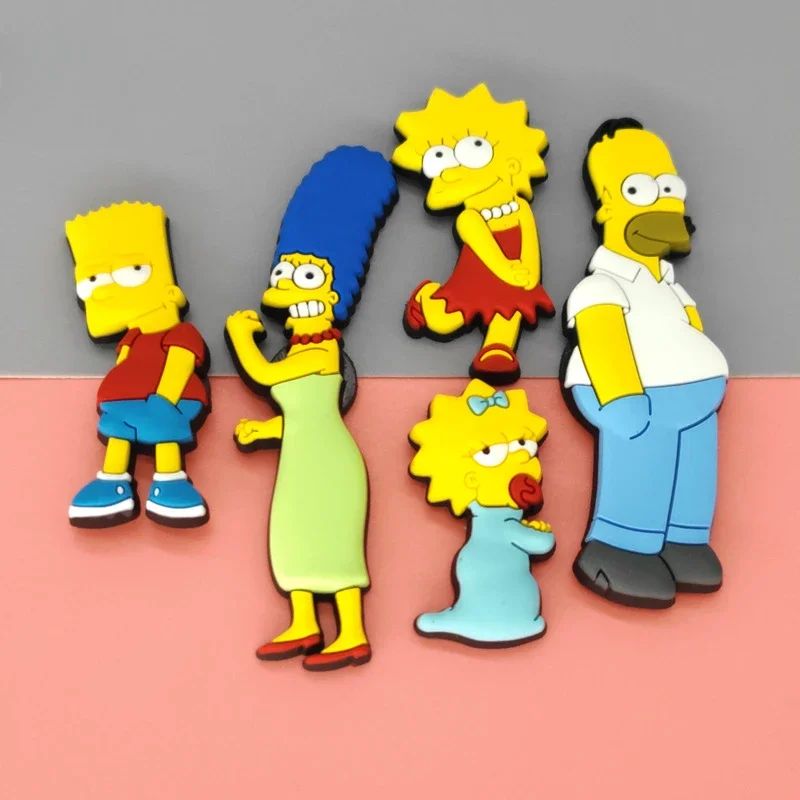 5pçs Anime Os Simpsons Ímãs de Geladeira Homer Bart PVC Ímã de Geladeira Adesivo Magnético de Caixa de Papelaria Infantil DIY Decoração Presente