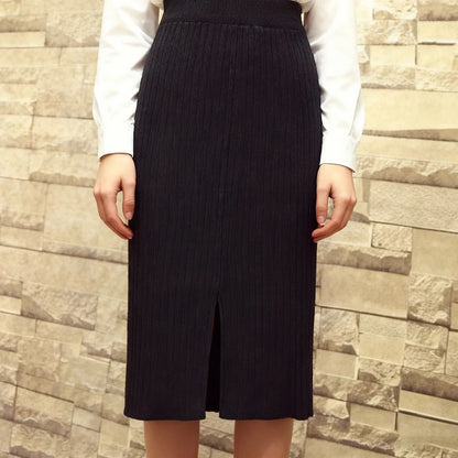 Bodycon Vintage Knit Long Skirt Womens Pencil Fall Winter Skirts Black Streetwear High Waist Harajuku Clothes Wrap Skirt