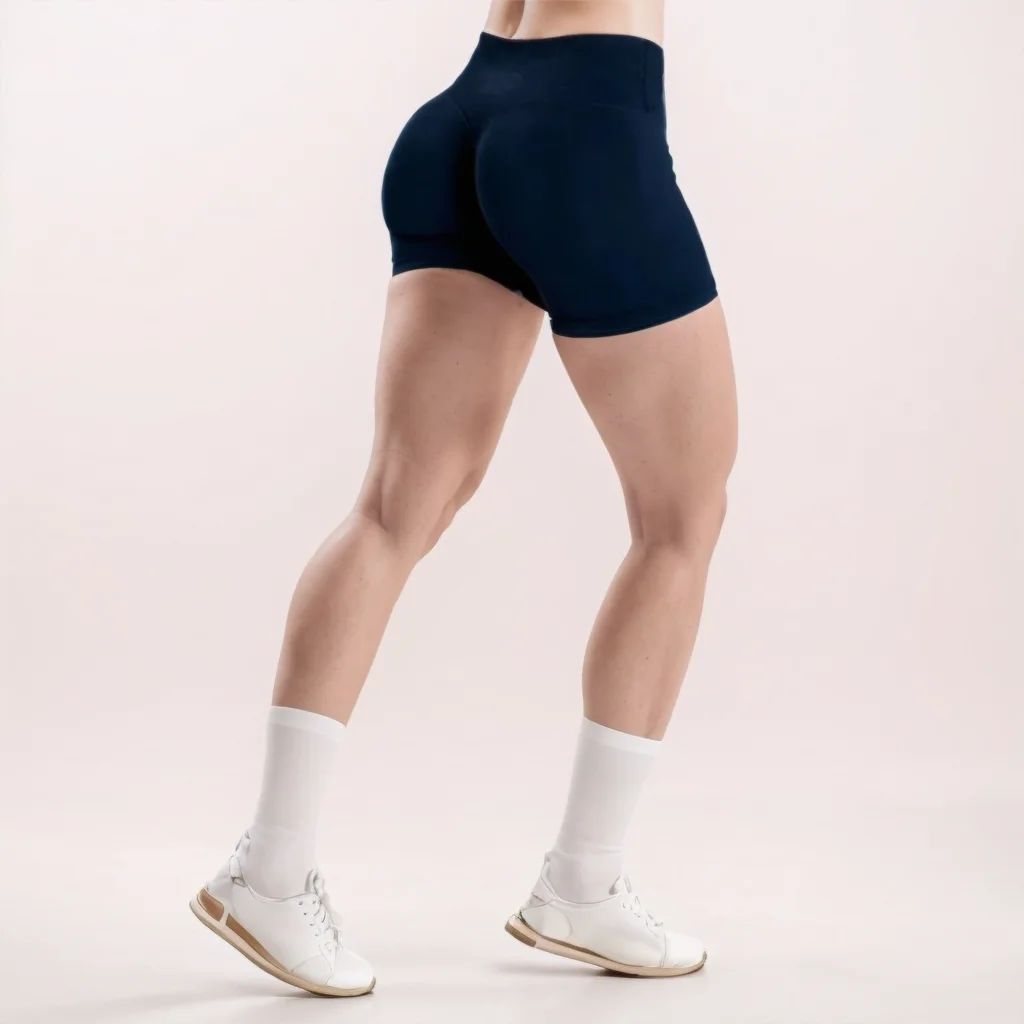 Vision Yoga Shorts Women Cross Low Waist Hip Lifting Seamless Gym Shorts 4.5'' Workout Fitness Scrunch Butt Sports Shorts