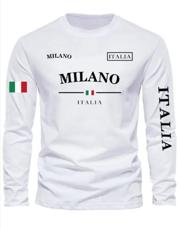 Camiseta Masculina Gola Redonda Esportes de Lazer ao Ar Livre Manga Longa Camisa de Outono Lavável na Máquina Versátil