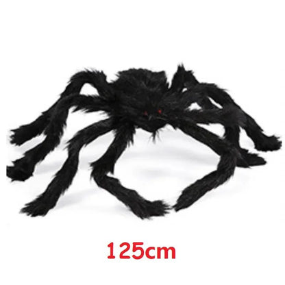 Teia de Aranha Gigante Preta Assustadora de Halloween Decoração de Halloween para Casa Bar Adereços de Casa Assombrada Decoração Externa de Feriado