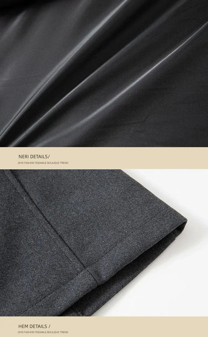 Overcoat 4XL Autumn Winter Mens Wool Trench Coats Fashion Middle Long Jacket Male Double Collar Zipper Coat Windbreak Woolen