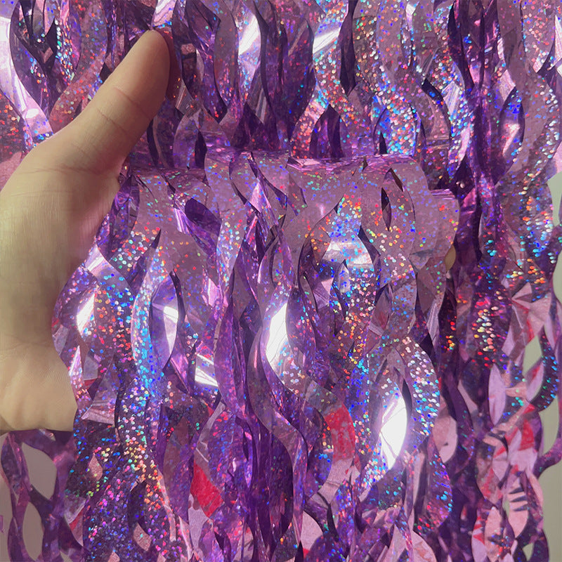 Metallic Tinsel Foil Fringe Curtains with star Party Photo Backdrop Party Streamers for Birthday New Year Eve Wedding Decor