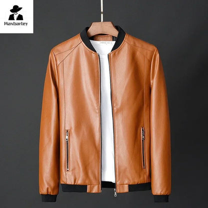 2024 Autumn New Men Black Biker PU Leather Coat Korean Fashion Men Pu Leather Jacket Trend Casual Fit Slim Baseball Clothes 8Xl