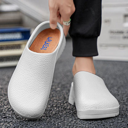 Kitchen Non-slip Oil-resistant Chef‘s Shoes Men's Waterproof Casual Flat Shoes Women's Slippers Couple Plus Size EVA Shoes