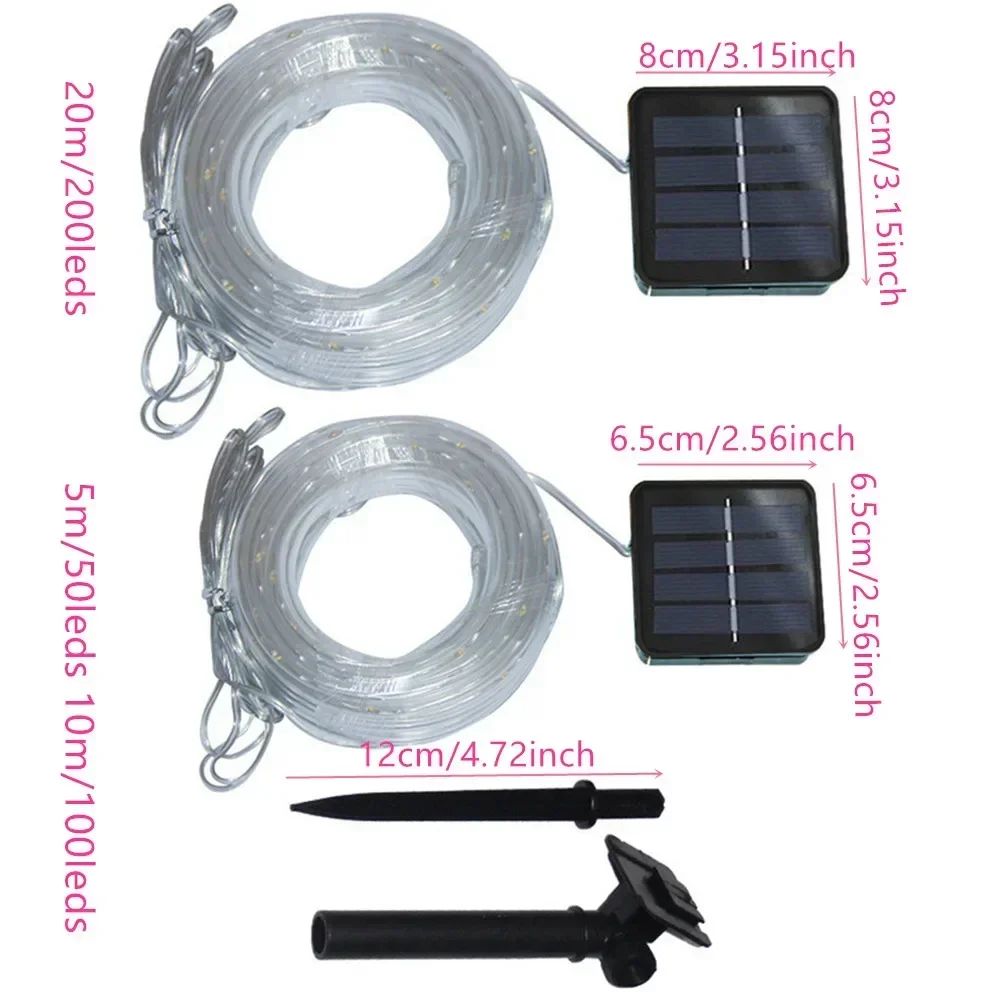 Solar Rope Lights Outdoor Blue LED PVC Tube Fairy String Light Garden Wedding and Birthday Outdoor Holiday Home Decoration