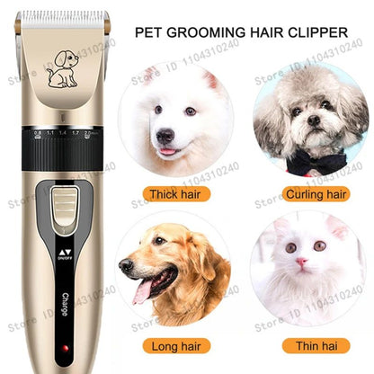 Máquina de Tosa Elétrica para Cães, Kit de Cuidados para Animais de Estimação Recarregável, Aparador de Pelos para Gatos, Cortador de Pelos, Removedor Silencioso, Máquina de Lixar Unhas