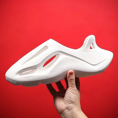 Men's Slippers Summer Soft EVA Beach Hole Shoes Outdoor Women's Slide Non-slip Personalized Hollow Shoes 36-47