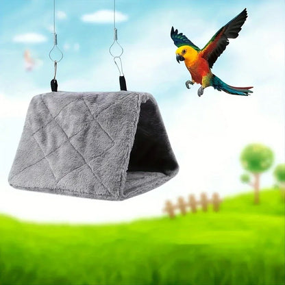 Rede para pássaros suspensa Peônia Papagaio, Ninho aconchegante para pássaros no inverno, Casa de pássaros quente, Cama de pelúcia para periquitos e calopsitas