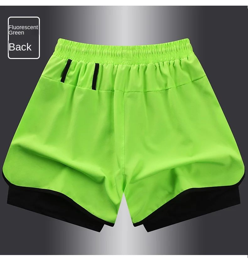 ? S-5XL ?2025 Sports Three Piece Pants Summer Popular Anti glare Double layered Sports Shorts for Men and Women Couples Ru