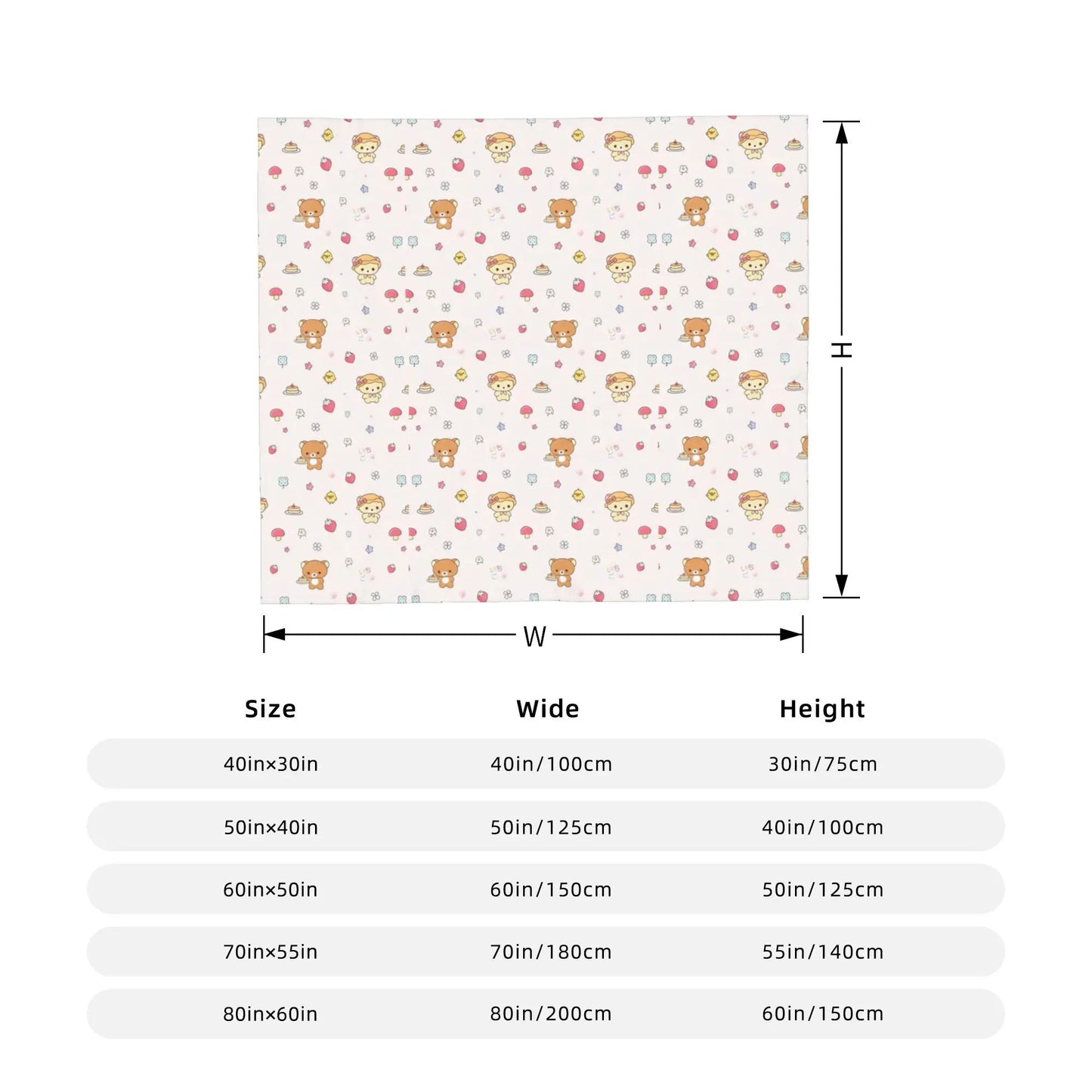 Rilakkuma  Korilakkuma Tea Time Flannel Throw Blanket  Super Warm Plush Quilt for Bedding  Couch