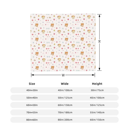 Rilakkuma  Korilakkuma Tea Time Flannel Throw Blanket  Super Warm Plush Quilt for Bedding  Couch