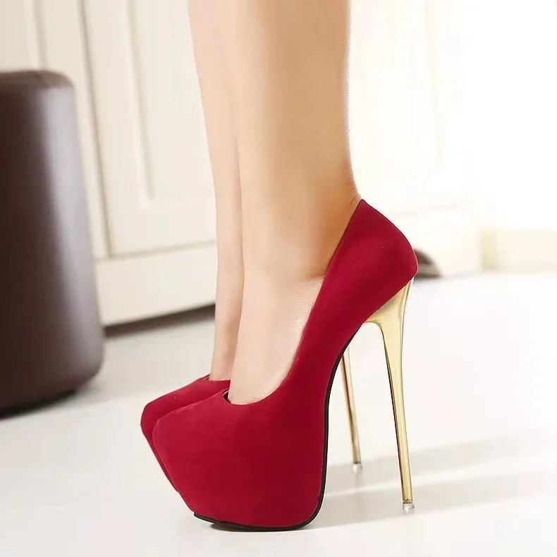 Fashionable Round Toe Shallow Mouth New Super High Heels Summer Sexy Elegant Banquet Wedding Stiletto Women's Shoes NO:601