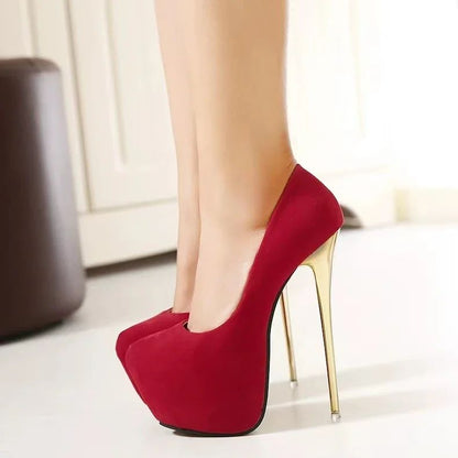 Fashionable Round Toe Shallow Mouth New Super High Heels Summer Sexy Elegant Banquet Wedding Stiletto Women's Shoes NO:601