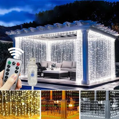 3/6m LED Curtain String Lights USB Festoon Remote Control Garland Fairy Lights Wedding Christmas Decoration for Home Bedroom