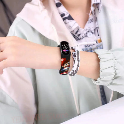 Mario Bros Children's Watches Action Figures Luigi Princess Peach Yoshi Bowser kids Sport Wristband Waterproof Digital Watch Toy