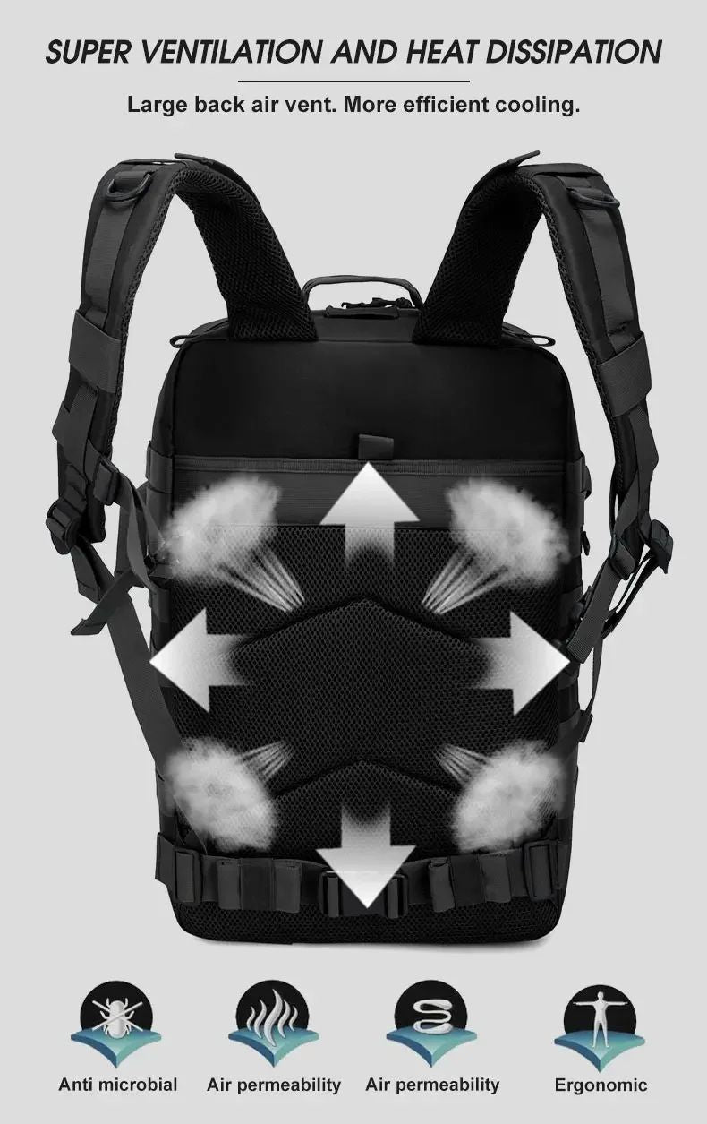 Mochila Tática Militar Exército 60L Masculina de Viagem Grande Capacidade Mochilas Masculinas Impermeáveis Esportes ao Ar Livre Bolsas Multifuncionais
