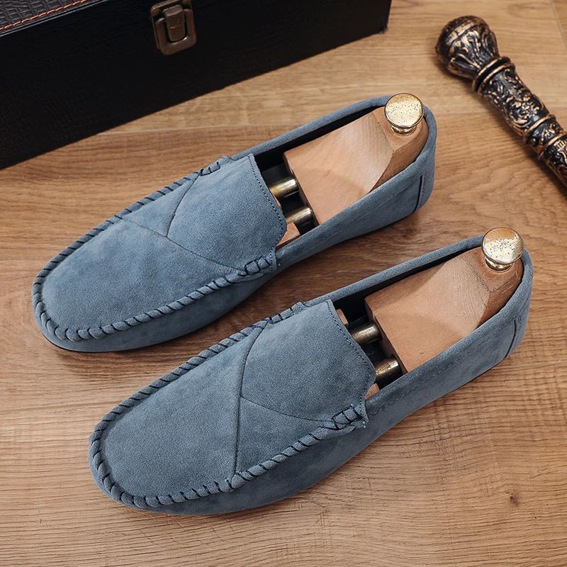 Fashion Suede Men Casual Shoes Male Lazy Shoes Breathable Comfort Slip-on Mens Driving Shoes Luxury Brand Loafers Moccasins