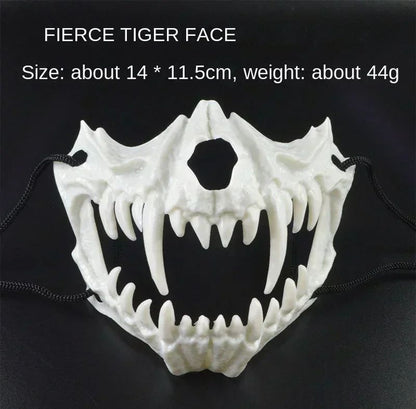 Halloween Half Face Mask Popular Dragon God Fierce Tiger Night Dog Man Wolf Costume Skull Performance Mask Mask Deadpool Terror