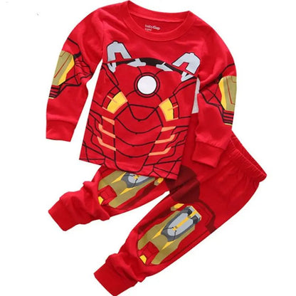 Conjunto de roupa térmica infantil Disney Homem-Aranha Batman Hulk Superman pijama camiseta blusa calça para bebê e criança outono
