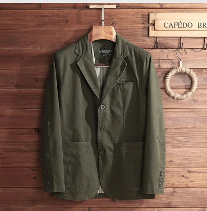 New European Plus Size Men's Jacket Elegant Italian Style Gentleman Business Lapel Loose Casual Slim Fit Three Buttons Blazer