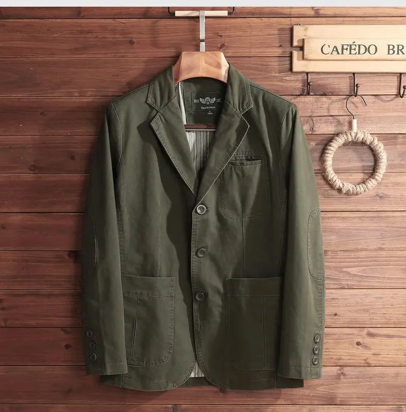 New European Plus Size Men's Jacket Elegant Italian Style Gentleman Business Lapel Loose Casual Slim Fit Three Buttons Blazer