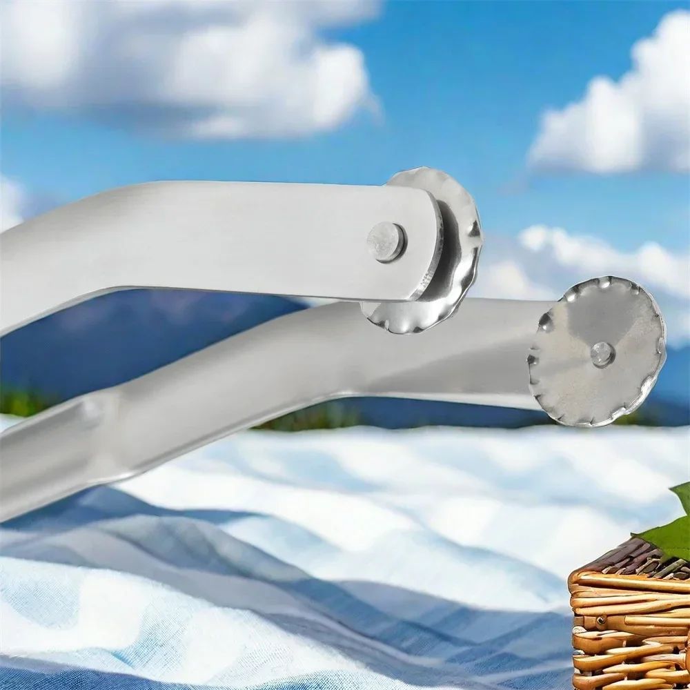 BBQ Sausage Turning Tongs Stainless Steel Nonstick Sausage Tongs Cookware Long Handle Kitchen Tong for Turning Barbecue Utensils