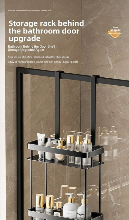 Cesto de Ducha Sem Furo | Cesto Organizador de Porta de Vidro para Banheiro | Suporte para Toalhas para um Espaço de Banho Conveniente