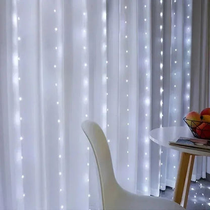 USB Curtain Lights - 8 Lighting Modes LED Fairy String Light for Christmas Halloween New Year Wedding Party Home Garden Decor