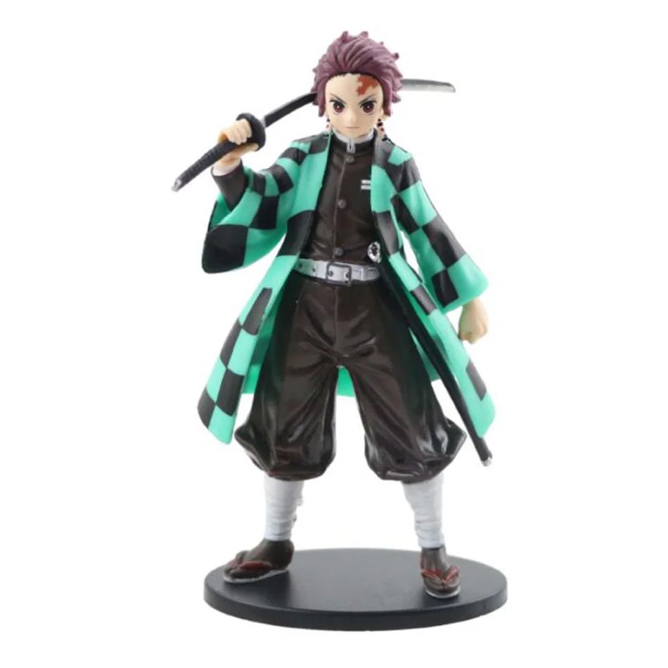 Anime Demon Slayer Kimetsu no Yaiba figura Kamado Tanjirou Boneco de Ação Agatsuma Zenitsu Nezuko Guerreiro PVC Modelo Brinquedos